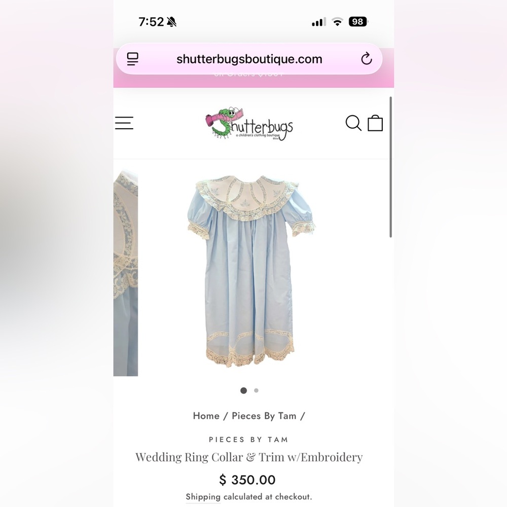 Pieces by Tam Vintage Lace Trim Dress